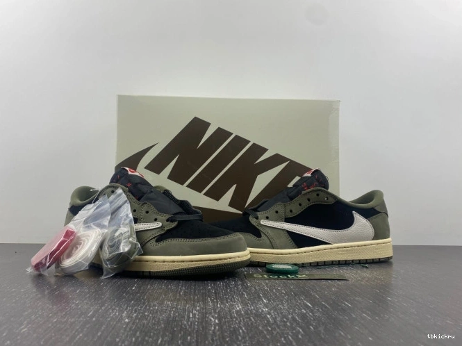 Rep TBK 1 AIR X OLIVE' SP 'BLACK LOW DM7866-002 OG TRAVIS JORDAN SCOTT 0819